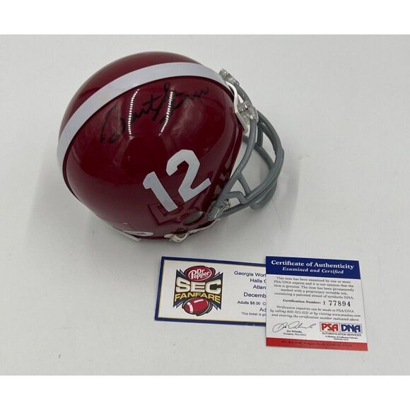 Bart Starr Autographed Mini Helmet Alabama Crimson Tide PSA DNA COA Signed - Picture 1 of 11
